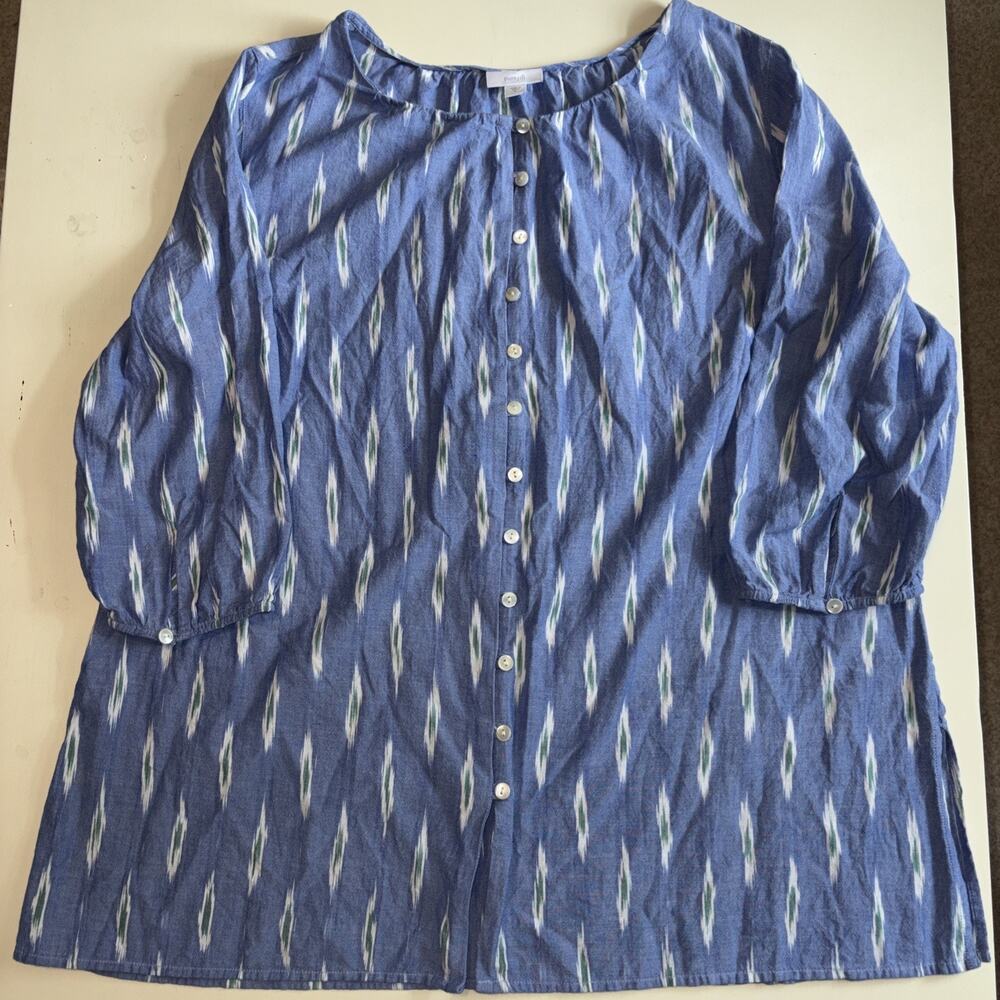 Purejill XL Southwest Print Tunic Blouse, Boho, Peasant, EUC, 100% Cotton